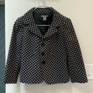 Ann Taylor Modern Retro 3/4 Sleeve Cropped Career Blazer
